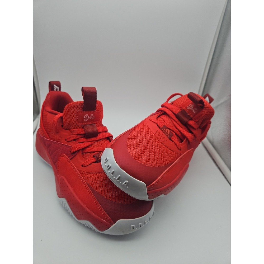 Adidas Dame Dolla Men's 7.5  Red/White Low Top Lace-Up Athletic Sneakers Mesh
